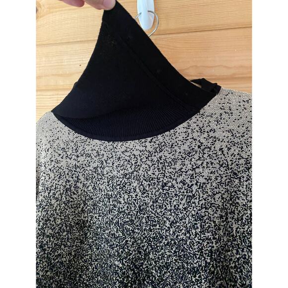 Adrienne Vittadini pullover ombré metallic sweater with pearl button neck size M - Picture 5 of 8